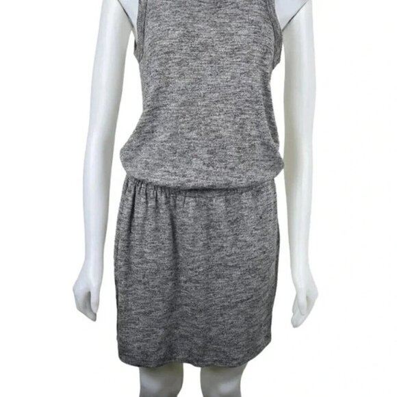 Banana Republic Cut Out Back Elastic Waist Mini Dress Heathered Gray Size Small - Picture 5 of 11